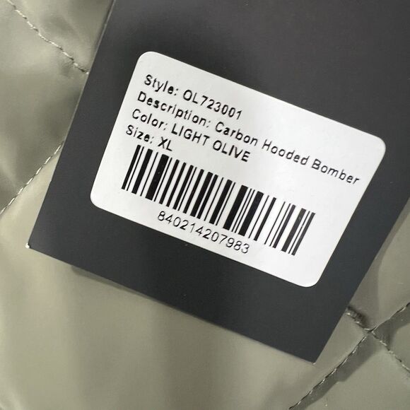 OOKIE AND LALA Carbon Puffer Jacket Hooded Quilted Bomber Black Size XL NWT - Picture 3 of 15